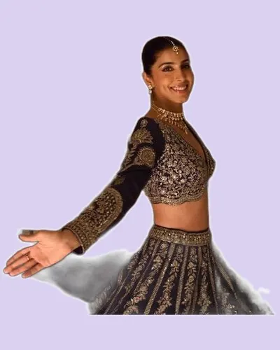Premium Real Silk Hand Mirror Embroidered Lehengas — image 7