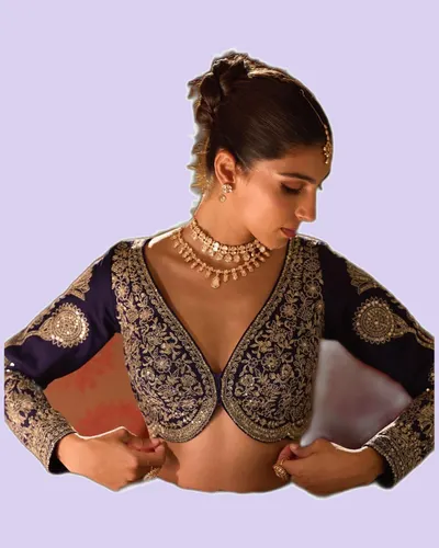 Premium Real Silk Hand Mirror Embroidered Lehengas — image 5