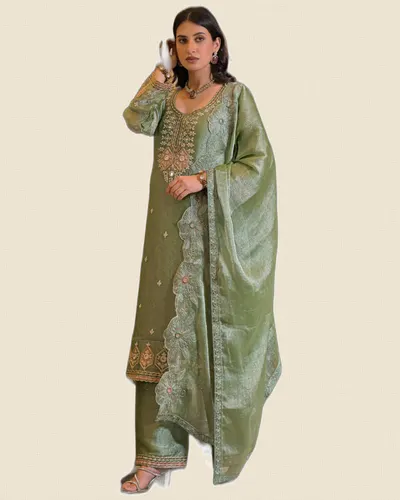Celebration Crush Satin Embroidery Work Exclusive Suits — image 3