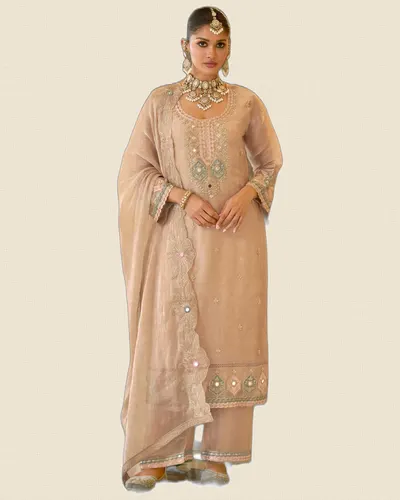 Celebration Crush Satin Embroidery Work Exclusive Suits — image 3