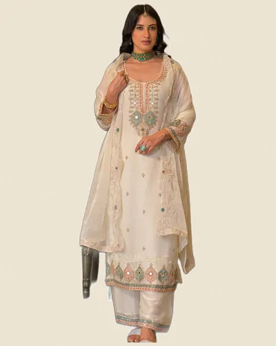 Celebration Crush Satin Embroidery Work Exclusive Suits — image 4