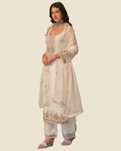 Celebration Crush Satin Embroidery Work Exclusive Suits — image 2