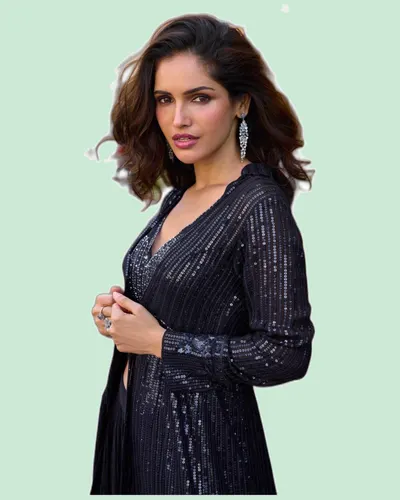 Real Georgette Embroidered  Western Designer Suits — image 2
