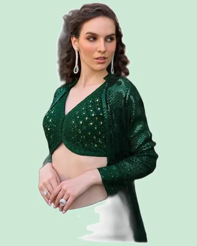 Real Georgette Embroidered  Western Designer Suits — image 3