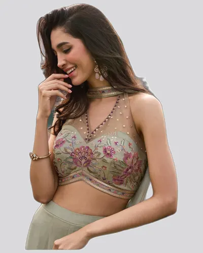 Premium Real Chi̇non Simar Silk Indo-Western Designer Suits — image 3