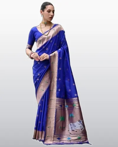 Peshwai Vol-1 Paithani Banarasi Silk Rich Pallu Sarees — image 4