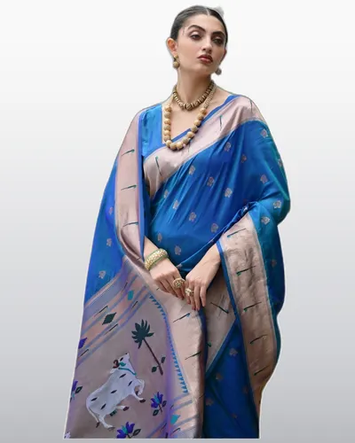 Peshwai Vol-1 Paithani Banarasi Silk Rich Pallu Sarees — image 2