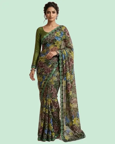 Fancy Bridal Traditional Border Work Sarees
