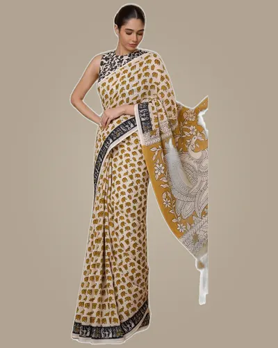 Digital Print Soft Cotton Regular Sarees
