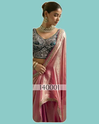 Shimmer Drape Silky Smooth Velvet Satin Sarees — image 5