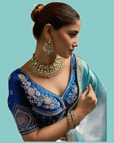 Shimmer Drape Silky Smooth Velvet Satin Sarees — image 4