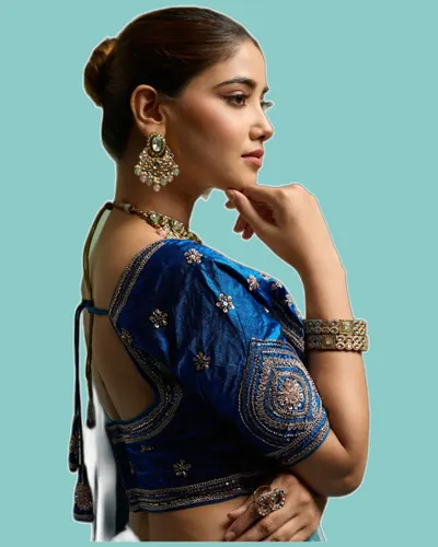 Shimmer Drape Silky Smooth Velvet Satin Sarees — image 3