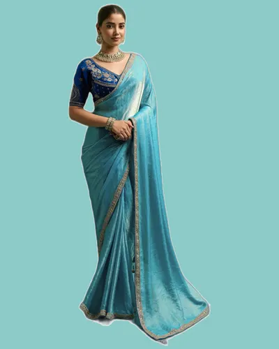 Shimmer Drape Silky Smooth Velvet Satin Sarees