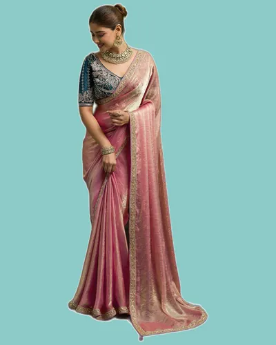Shimmer Drape Silky Smooth Velvet Satin Sarees