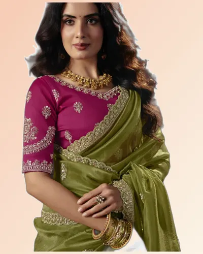 Virasat V1 Handwork Motif Border Detailed  Sarees — image 2