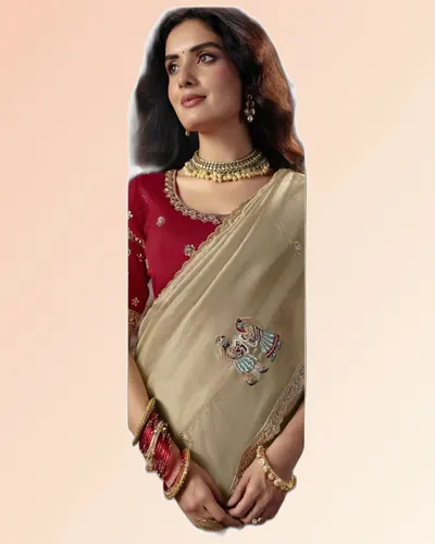 Virasat V1 Handwork Motif Border Detailed  Sarees — image 2