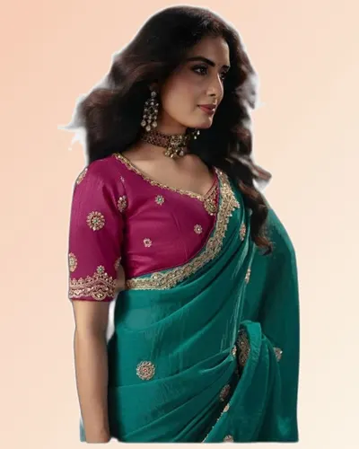 Virasat V1 Handwork Motif Border Detailed  Sarees — image 3