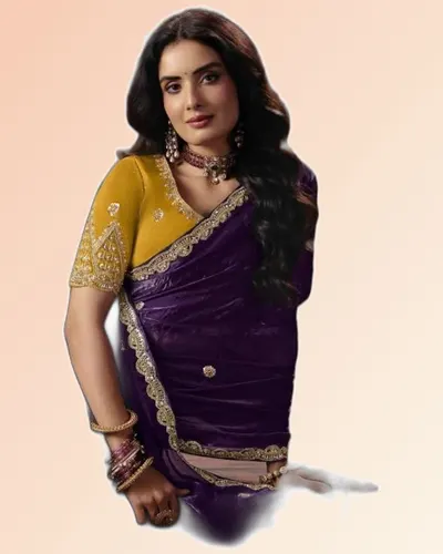 Virasat V1 Handwork Motif Border Detailed  Sarees — image 2