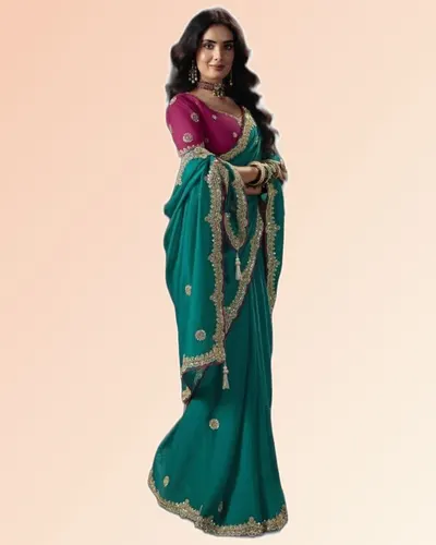 Virasat V1 Handwork Motif Border Detailed  Sarees — image 4