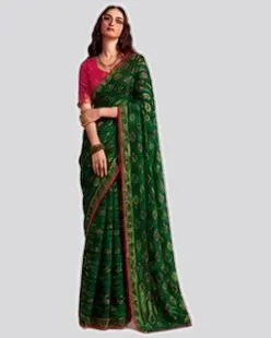Icloth V19 Classical Fandy Chiffon Sarees — image 3