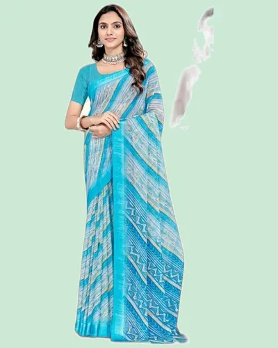 Rainbow V11  Chiffon Satin Broder Sarees — image 2
