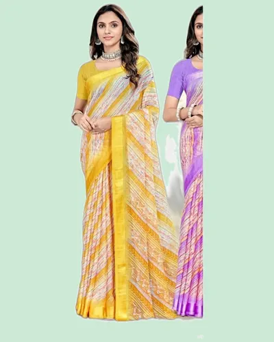 Rainbow V11  Chiffon Satin Broder Sarees — image 2