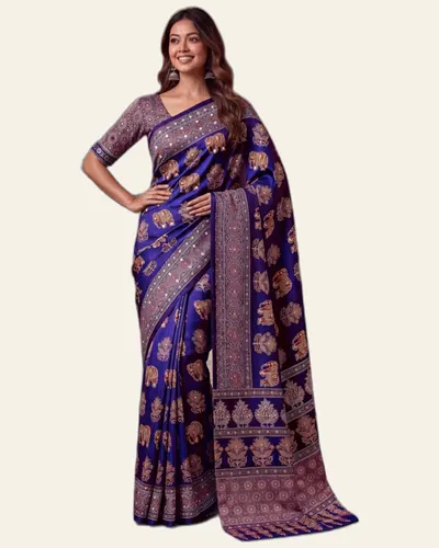 Royal Celebration Crep Silk Digital Print Sarees