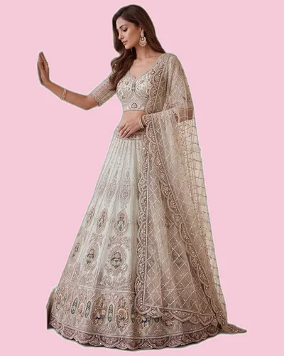 Partywear Net Lehenga Couture — image 4