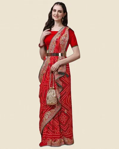 Heavy Madhubani Embroidery Work Georgette Sarees — image 2