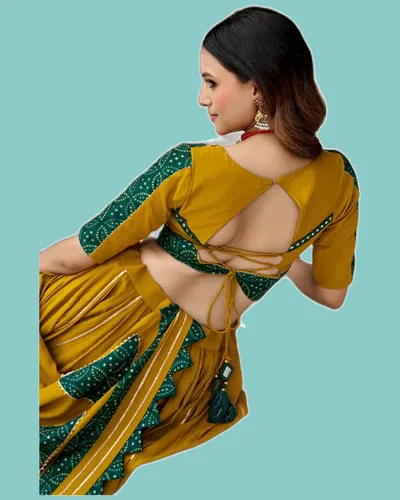 Graceful Ajrakh Prints Rayon Lehengas — image 3