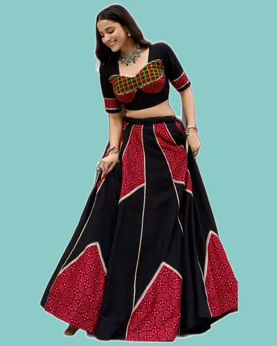 Graceful Ajrakh Prints Rayon Lehengas