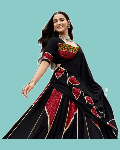 Graceful Ajrakh Prints Rayon Lehengas — image 4