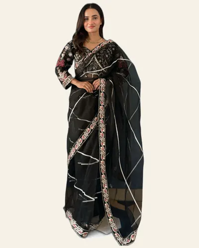 Intricately Embroidered Vibrant Hues Net Sarees