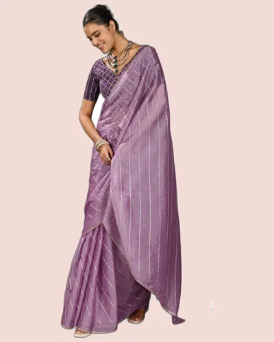 Festive Moss Chiffon Saree Collection