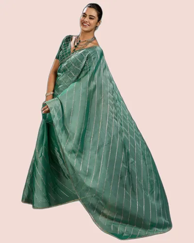Festive Moss Chiffon Saree Collection