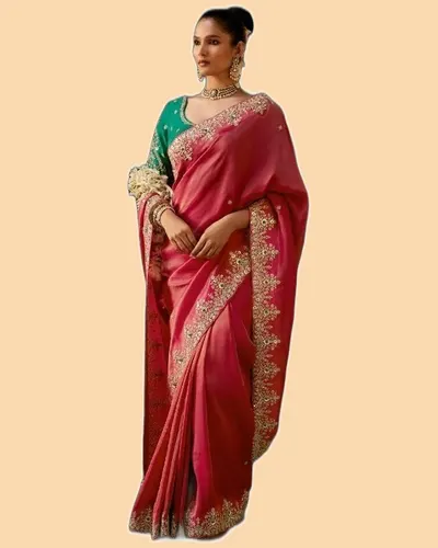 Gharana Modern Tradition Viscose Zari Tissue Sarees — image 5