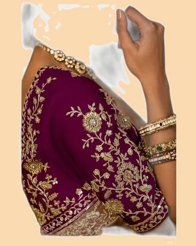 Gharana Modern Tradition Viscose Zari Tissue Sarees — image 5