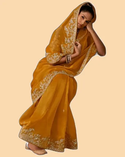Gharana Modern Tradition Viscose Zari Tissue Sarees — image 2