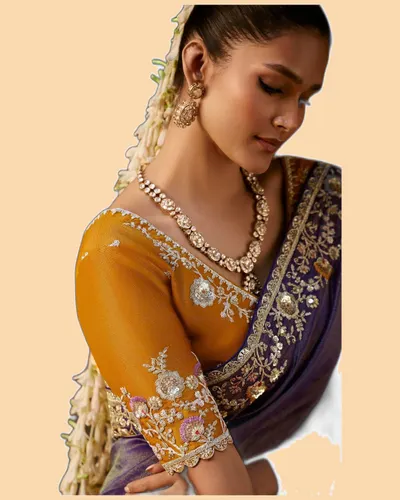 Gharana Modern Tradition Viscose Zari Tissue Sarees — image 2