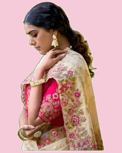 Festive Anaara Fancy Tissue Silk Embroidery Butti Sarees — image 6