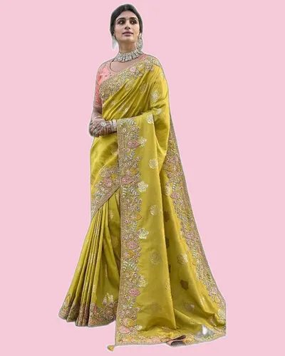 Festive Anaara Fancy Tissue Silk Embroidery Butti Sarees