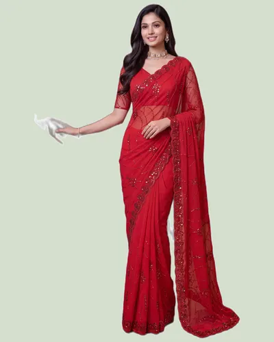 Karwa Chauth Fandy Satin Festival  Sarees