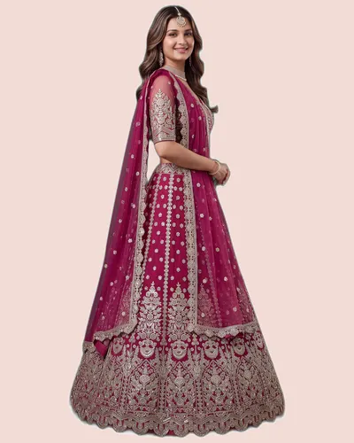 Regal Soft Net Heavy Embroidered Lehengas — image 4