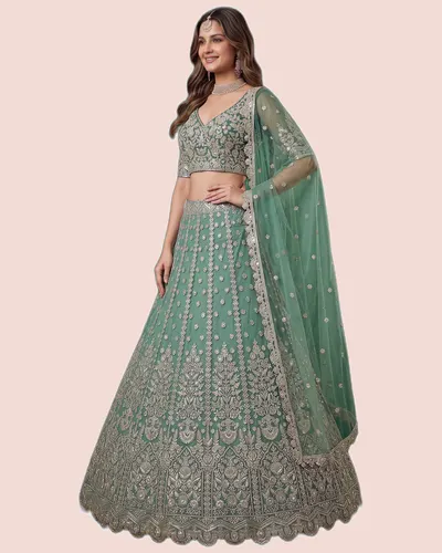 Regal Soft Net Heavy Embroidered Lehengas