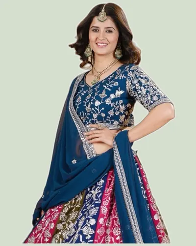 Designer Faux Georgett Multi Panel Lehengas — image 6