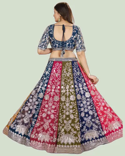 Designer Faux Georgett Multi Panel Lehengas — image 5