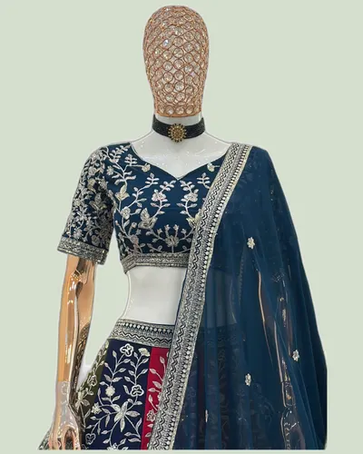 Designer Faux Georgett Multi Panel Lehengas — image 4
