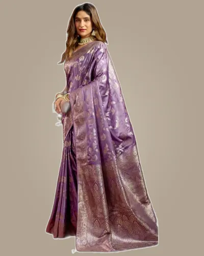 Rich Festive Look Sumona Satin Silk Swarovski Work Sarees — image 5