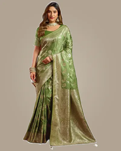Rich Festive Look Sumona Satin Silk Swarovski Work Sarees