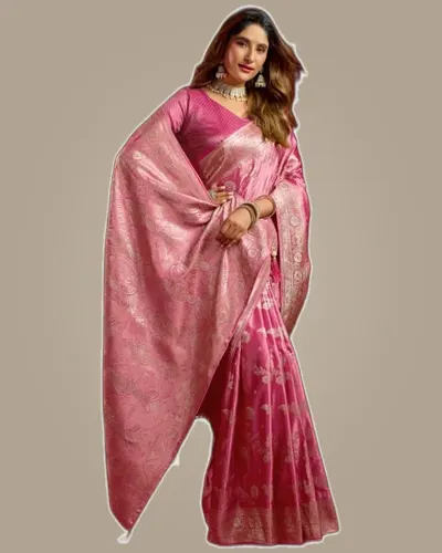 Rich Festive Look Sumona Satin Silk Swarovski Work Sarees — image 4